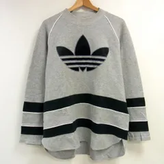 80～90s 銀タグ ヴィンテージ adidas アディダス ビッグトレフォイルロゴ スウェットトレーナー デサント製 メンズ