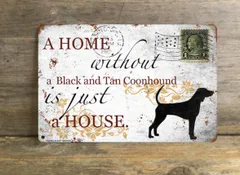 【Black and Tan Coonhound/ブラック・アンド・タン・クーンハウン ド】 メタルプレート メッセージ 犬 雑貨 グッズ アート ポスター おしゃれ インテリア 壁飾り アンティーク風 65