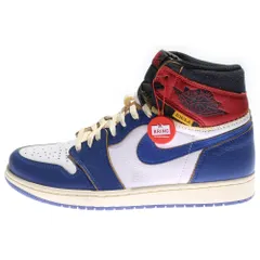 NIKE (ナイキ) ×UNION AIR JORDAN 1 RETRO HIGH NRG ユニオン エアジョーダン1 レトロ ハイカットスニーカー ホワイト/ブルー/レッド US9.5/27.5cm BV1300-146