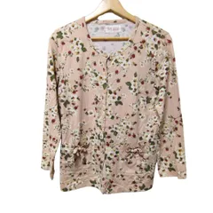 PINK HOUSE(ピンクハウス) カーディガン サイズM レディース - ライトピンク 長袖/花柄/イチゴ/リボン