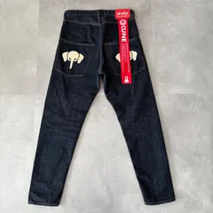 CUNE キューン 極美品 バックポケット象柄 デニムパンツ ジーンズ 濃紺 ハイウエスト Sのサムネイル