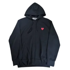 "PLAY COMME des GARCONS" Heart Motif Oversized Full Zip Hoodie