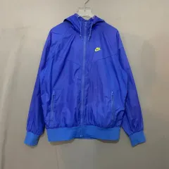 L NIKE ブルー ウィンドランナー ウィンドブレーカー WHO ジャケット