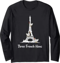 送料無料 100%コットン (スリーフレンチヘンツ) 面白い長袖Tシャツ メンズ レディース かわいい ユーモア パロディ 柔らかい肌触り 快適 軽い 通勤 部屋着 春秋「背面印刷可、備考必須」