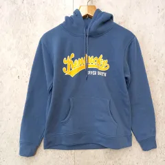 ZEKY FREESUAL ゼキーフリシュアル 裏起毛 スウェット パーカー カレッジ ロゴ入り ユニセックス ブルー Mサイズ ◇〇