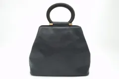 セリーヌ ヴィンテージ ハンドバッグ トート リングハンドル 台形 ゴールド金具 レザー 黒 ブラック CELINE 4197h