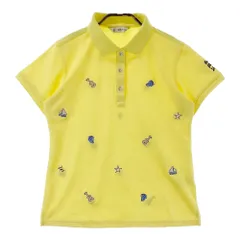 サイズ：L AND PER SE アンパスィ  半袖ポロシャツ 総柄 イエロー系 [240101587015] ゴルフウェア レディース ストスト