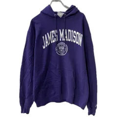 Champion プリントスウェット パーカー L パープル チャンピオン フーディー カレッジ プルオーバー トップス 秋物 a712-6274