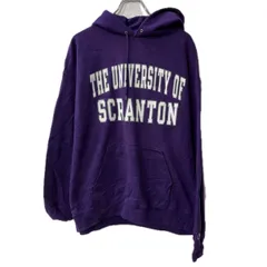 Champion プリントスウェット パーカー XL パープル チャンピオン フーディー カレッジ プルオーバー トップス 秋物 a712-6281