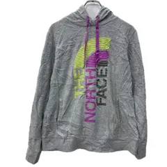 THE NORTH FACE プリントスウェット パーカー L レディース グレー マルチカラー ザノースフェイス プルオーバー 秋物 a712-6394