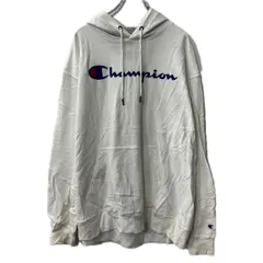 Champion ロゴスウェット パーカー 2XL ホワイト チャンピオン フーディー プルオーバー ビッグサイズ プリント トップス 秋物 a712-6324