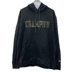 Champion ロゴスウェット パーカー L ブラック チャンピオン プルオーバー ワッペン フーディー カモフラ スウェット 秋物 a712-6338