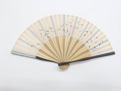 美品】舞扇子 29cm 藤の花 家紋（下がり藤）日本舞踊 舞台用 扇 飾り扇
