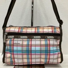 7415　LeSportsac レスポートサック　ショルダーバッグ　小さめ　ミニ　チェック柄　ブラウン　レディース　軽量　カジュアル　シンプル