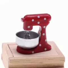 1個 ミニレッドミキサーモデルトイ、キッチンベーキングシーンのプロップスとアクセサリー、ミニホームシーンDIY、ドールハウスの装飾、DIYミニチュアランドスケープの装飾、フェアリーガーデンの装飾、クリスマスオーナメント、キッチンの装飾小さな彫像、寝室の装飾