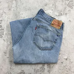 デニムパンツ　Levi's　リーバイス505　ボトムス　古着　ライトブルー　水色　W37 30