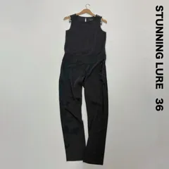STUNNING LURE スタニングルアー☆ノースリーブオールインワン つなぎ サロペット 36 ブラック 黒