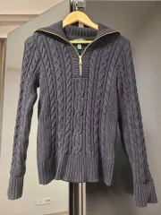 ラルフローレン LRL ケーブルニット ハーフジップアップ ブラック