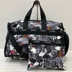 7402　LeSportsac レスポートサック　2way　ボストンバッグ　旅行用バッグ　トラベルバッグ　ポーチ付き　ブラック　黒　バタフライ　パピヨン　蝶々　ハート　レディース　軽量　カジュアル　シンプル　ショルダーバッグ