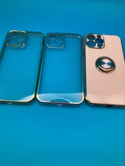 iPhone 13 Pro Max ケース 6.7インチ 3点セット リング付き クリアケース メッキフレーム まとめ売り