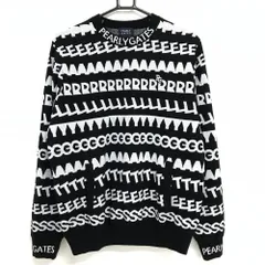 パーリーゲイツ セーター 黒×白 総柄 裏地付 ウール混 ニット  メンズ 4(M) ゴルフウェア PEARLY GATES