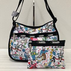 7413 LeSportsac 레스포삭 숄더백 앨리스 이상한 나라의 앨리스 파우치 첨부 레이디스 경량 심플 캐주얼