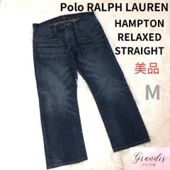 ★美品A★ Polo RALPH LAUREN THE HAMPTON RELAXED STRAIGHT ポロラルフローレン ハンプトンリラツクスドストレート ボトム デニムパンツ ストレート ポケット サイズ(32×30 165/82A) M 青 メンズ