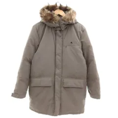 バーバリーブラックレーベル BURBERRY BLACK LABEL ダウンジャケット フォックスファー フード ロゴ刺繍 M グレージュ /AE ■GY47