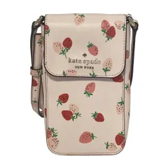 Kate spade(ケイトスペード) ショルダーバッグ - ピンク×レッド×グリーン イチゴ/スマホポシェット レザー