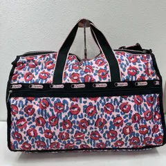7475　LeSportsac　レスポートサック　 ボストンバッグ　2way　旅行　大容量　 ラージウィークエンダー　リップ柄　 レオパード　ヒョウ柄　ピンク系　 ナイロン　軽量　鍵付き　レディース