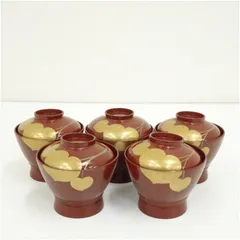 朱塗葵蒔絵塗椀5客  食器 お椀 おしゃれ かわいい 漆器 器 和食 料理 来客 飲食 料亭 旅館 カフェ 居酒屋 owan