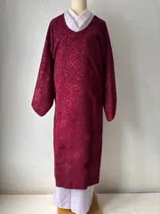 輪奈ビロードコート　ワイン系　裄65