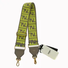 FENDI フェンディ ストラップ ユー ショルダーストラップ ズッカ柄 グレー イエロー キャンバス レザー 65BS322