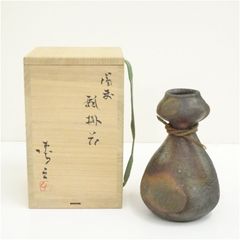 福田作美 欅神代塗木目沈金 福瓢 一輪生 花瓶 花入 共箱 - メルカリ