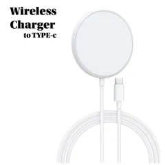 MagSafe対応 マグネット式 ワイヤレス充電器 15W 急速充電 Type-Cケーブル一体型 薄型 軽量