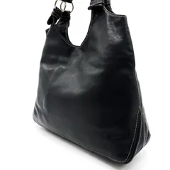 【良品】 Kitamura キタムラ ハンドバッグ  トートバッグ ショルダーバッグ レザー 革 ブラック 黒色 ロゴ キーホルダー ゴールド金具 ユニセックス 男女兼用