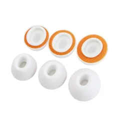 【お試しセット】 マクサー電機 イヤーピース 交換用 airpodspro用互換品 シリコン+スポンジ ハイブリッドタイプ ホワイト SML各2個入 第１世代 第２世代 対応
