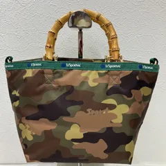 7482　良品　LeSportsac　レスポートサック　 ハンドバッグ　ミニバッグ　手持ち　 バンブートート　BAMBOO TOTE　 フラワーカモ　カモフラ　迷彩　 グリーン系　緑　ナイロン　バンブーハンドル　 レディース