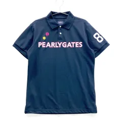 サイズ：5 PEARLY GATES パーリーゲイツ  半袖ポロシャツ ニコちゃん  ネイビー系 [240101574796] ゴルフウェア メンズ ストスト