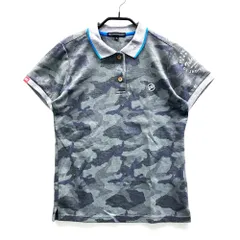 サイズ：M ROSASEN ロサーセン 045-28840 半袖ポロシャツ カモフラ柄 グレー系 [240101576413] ゴルフウェア レディース ストスト