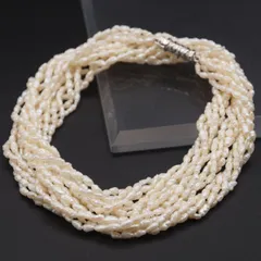 J427 淡水真珠 パール SV刻印 ネックレス 5連 デザイン シルバー 6月誕生石