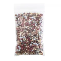 DIY ハンドメイド用 パーツ ビーズ カラーアソート（赤系） サイズ 4mm 約90g入