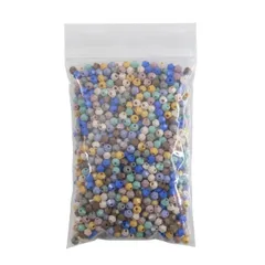 DIY ハンドメイド用 パーツ ビーズ カラーアソート（青系） サイズ 4mm 約90g入