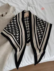 秋冬 ウール混 両面使い ストライプ 三角ストール レディース 温かい