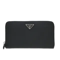 PRADA プラダ 長財布 ラウンドファスナー ブラック ナイロン レザー 62KB035