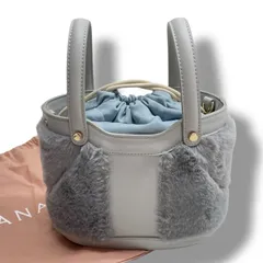 DIANA ダイアナ エコファー ハンドバッグ ファー バッグ ショルダーベルト付 収納袋付 インナー巾着袋取り外し可 ブルーグレー レディース 秋 冬 ゴーゴー古着マルイ北千住店 24 No.1412