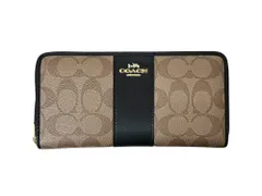 COACH (コーチ) シグネチャー PVC レザー ラウンドファスナー 長財布 ウォレット F54630 ブラウン レディース/199