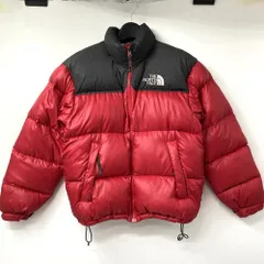 【中古】▲状態考慮 THE NORTH FACE ヌシダウンジャケット 韓国製 サイズS レッド×ブラック ザノースフェイス[17]