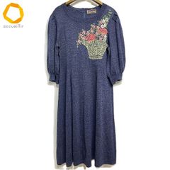 斎藤都世子 サイトウトヨコ 花柄 薔薇 ラメ ニット ワンピース