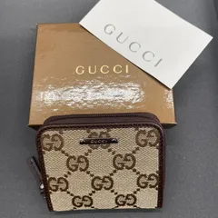 グッチ GUCCI GG柄 コインケース 小銭入れ コインケース GGキャンバス レザー ブラウン 管理番号SB967